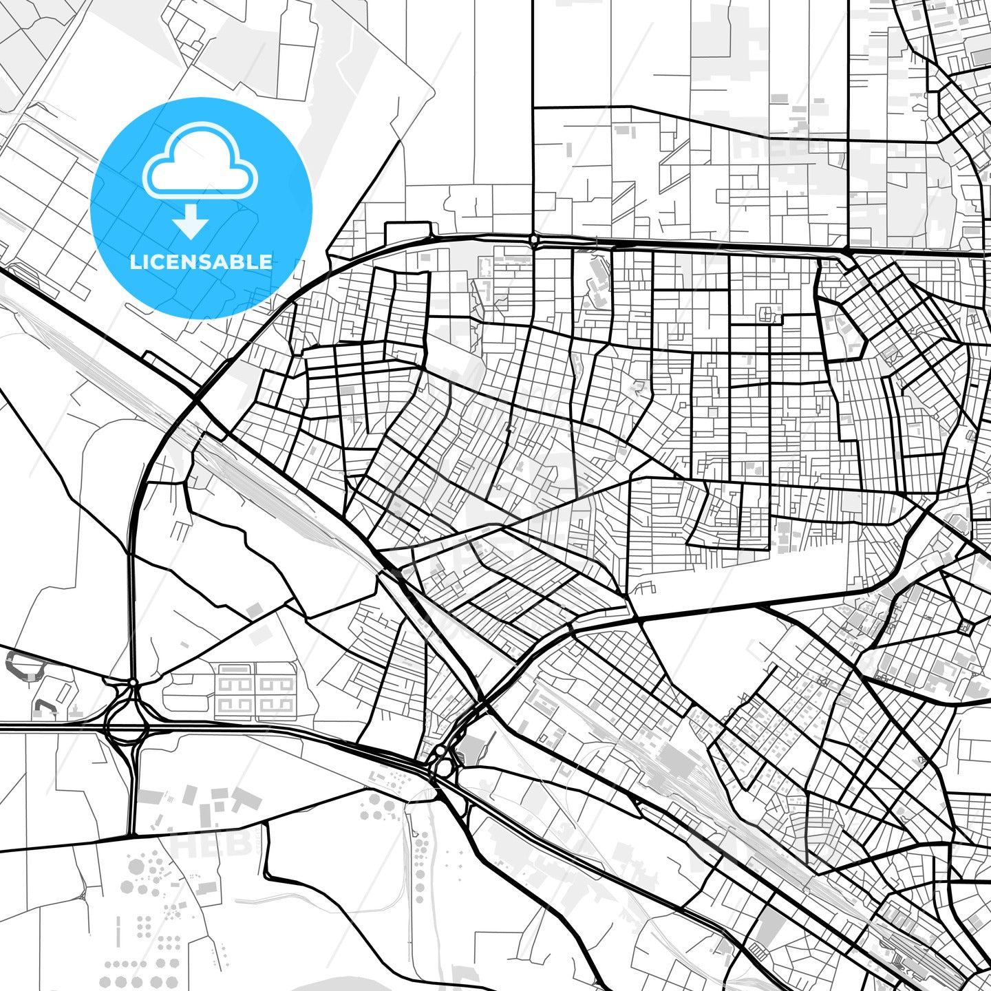 Downtown map of Evosmos, Greece