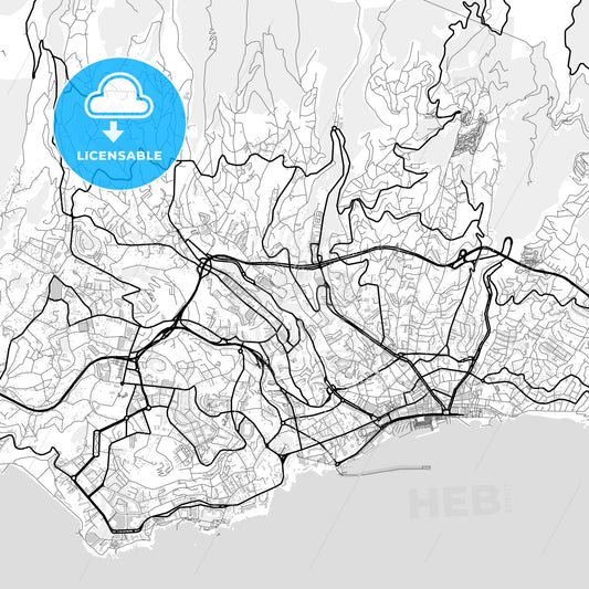 Downtown map of Funchal, Portugal