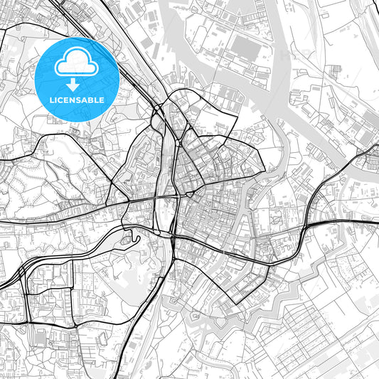 Downtown map of Gdańsk, Poland