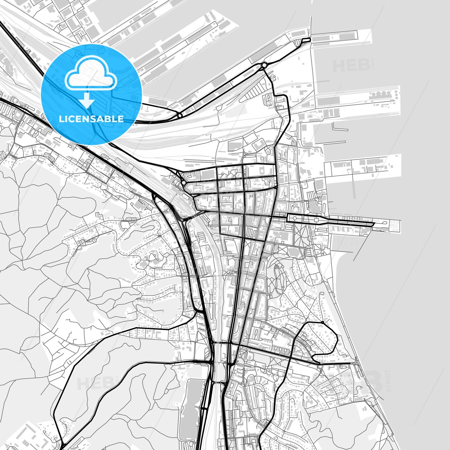 Downtown map of Gdynia, Poland