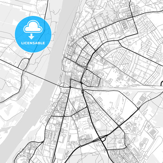 Downtown map of Grudziądz, Poland