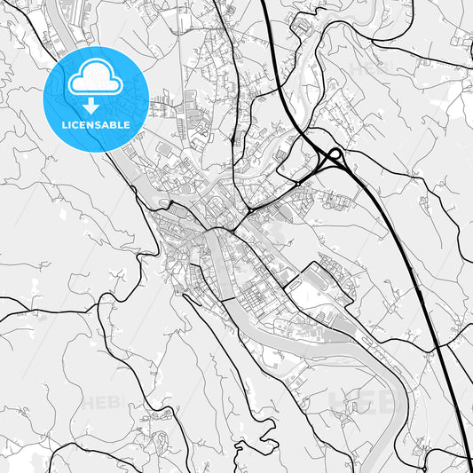 Downtown map of Hallein, Austria