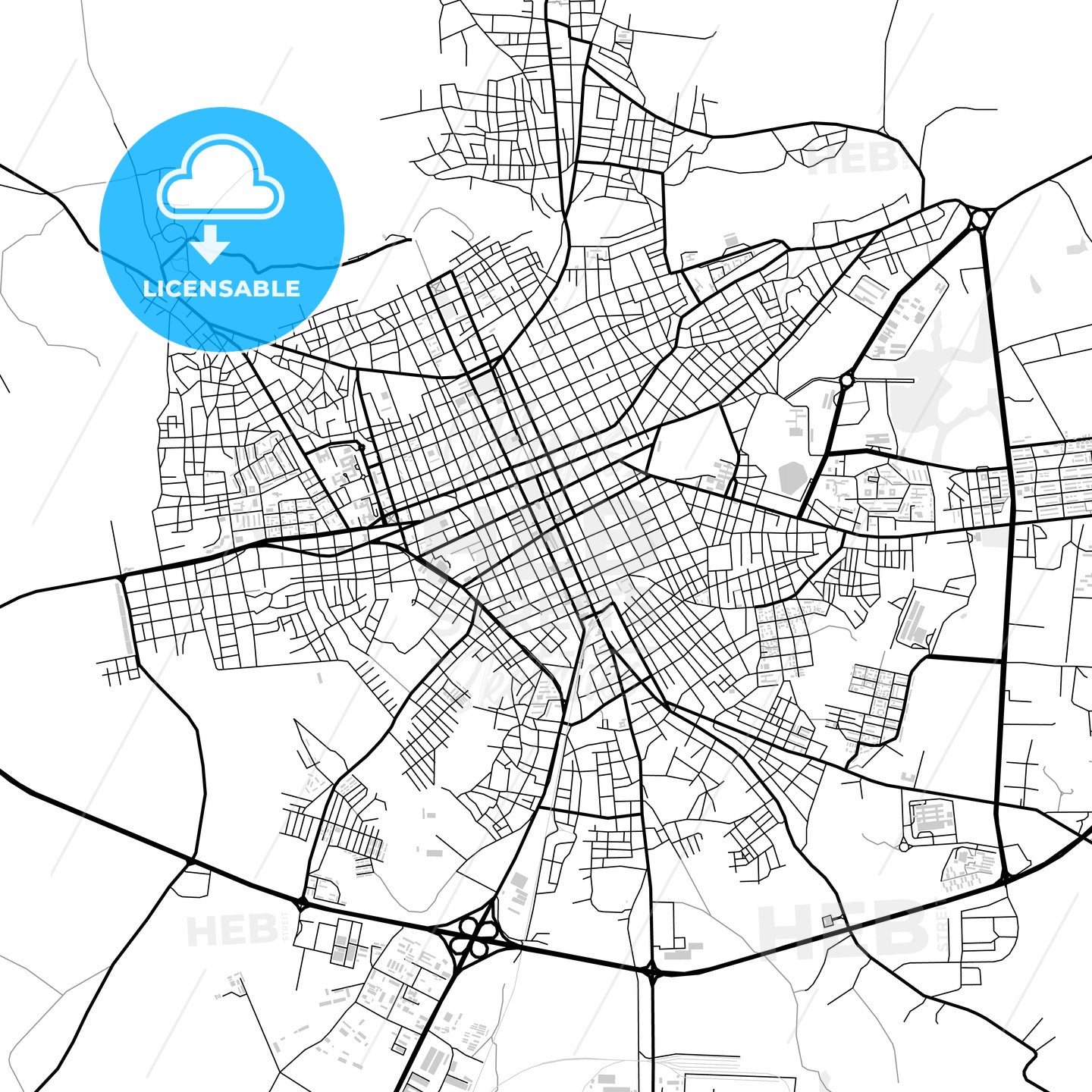 Downtown map of Holguín, Cuba