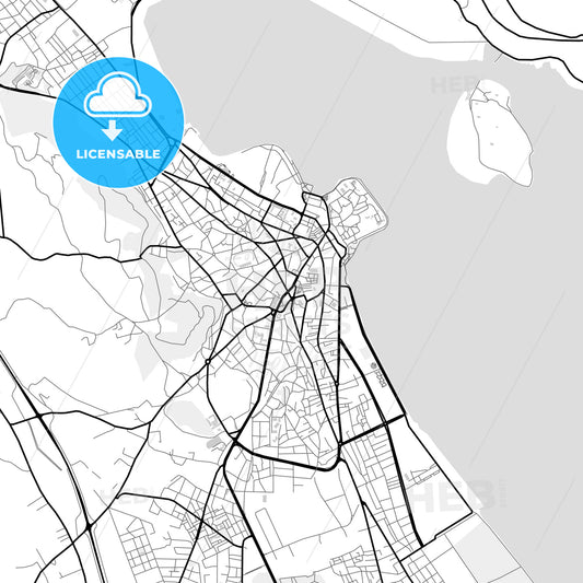 Downtown map of Ioannina, Greece