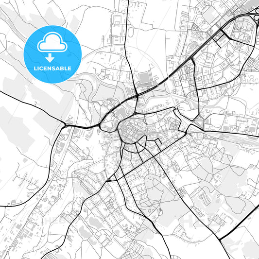 Downtown map of Jelenia Góra, Poland