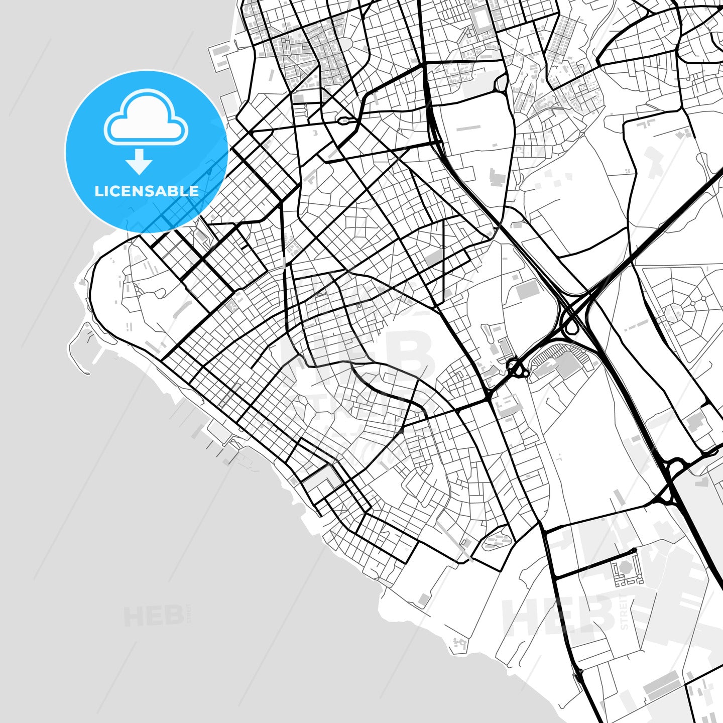 Downtown map of Kalamaria, Greece