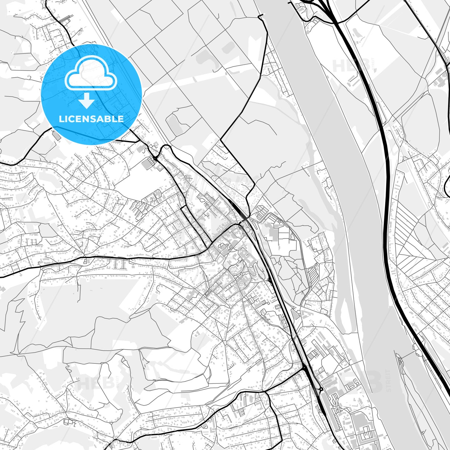 Downtown map of Klosterneuburg, Austria