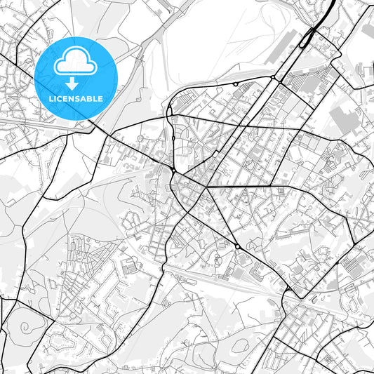 Downtown map of La Louvière, Belgium