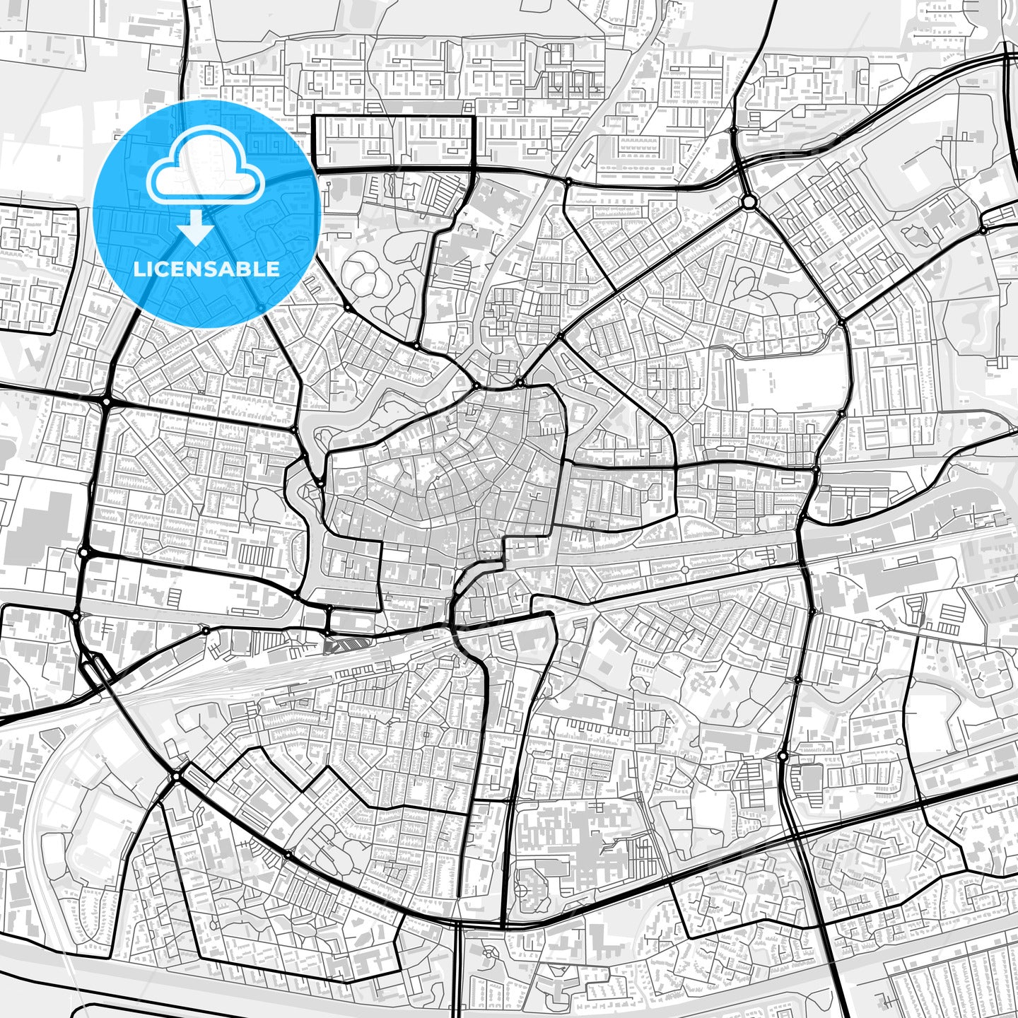 Downtown map of Leeuwarden, Netherlands