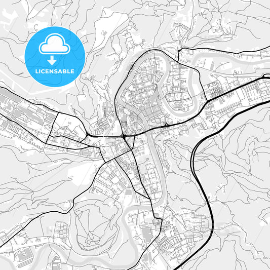 Downtown map of Leoben, Austria