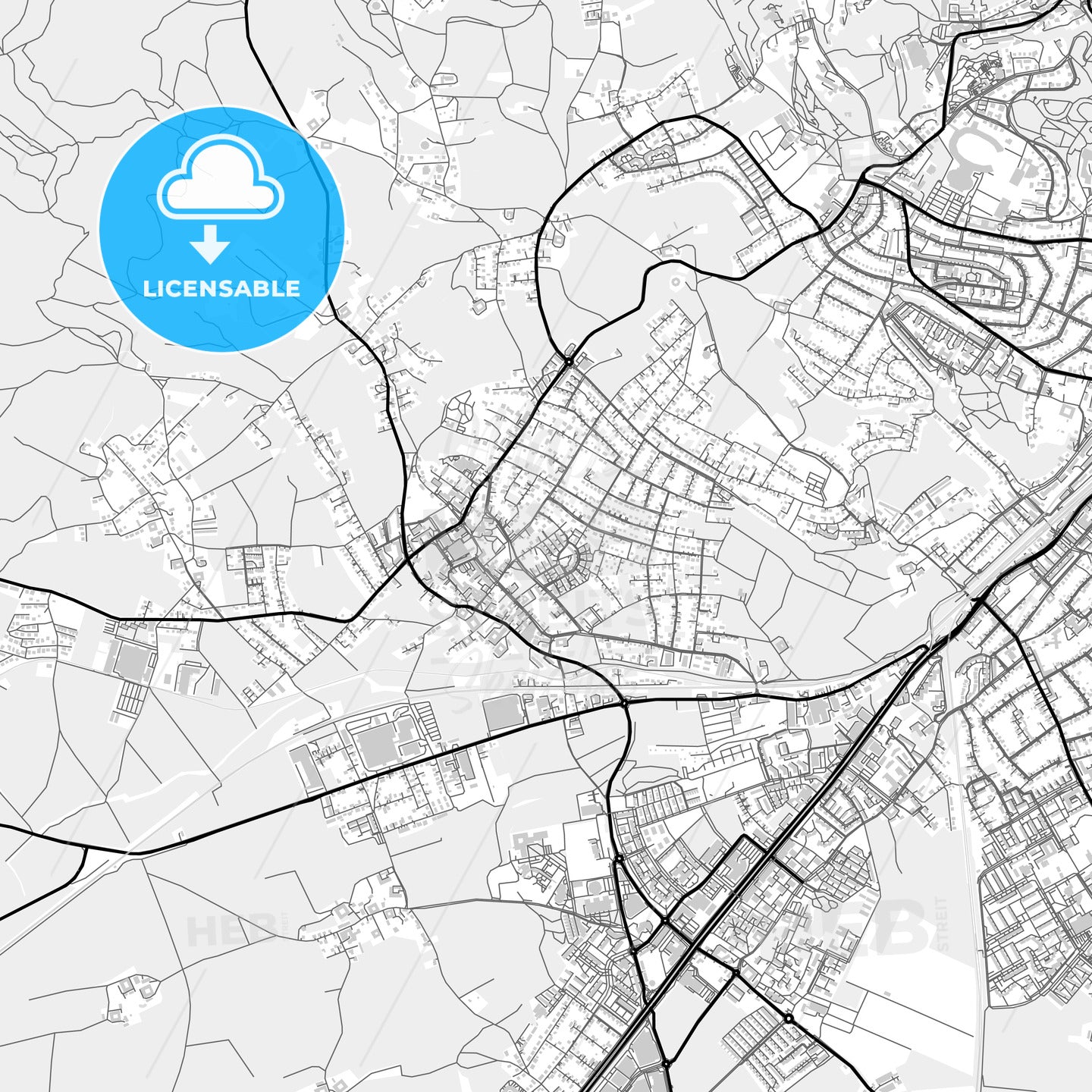 Downtown map of Leonding, Austria