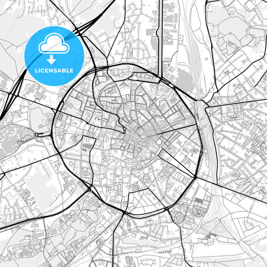 Downtown map of Leuven, Belgium