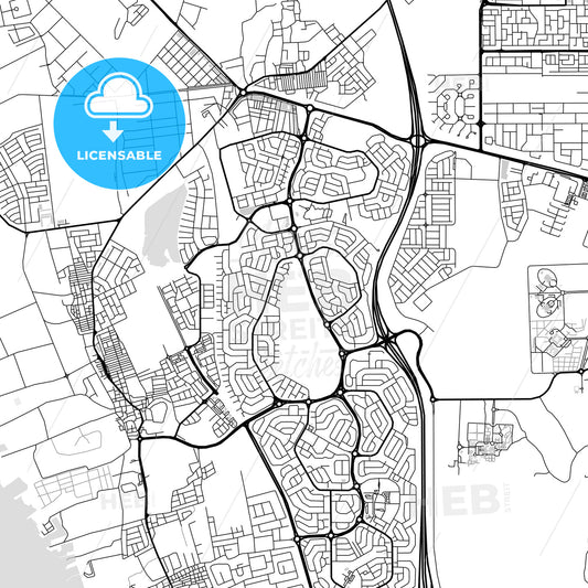 Downtown map of Madīnat Ḩamad, Northern Governorate, Bahrain