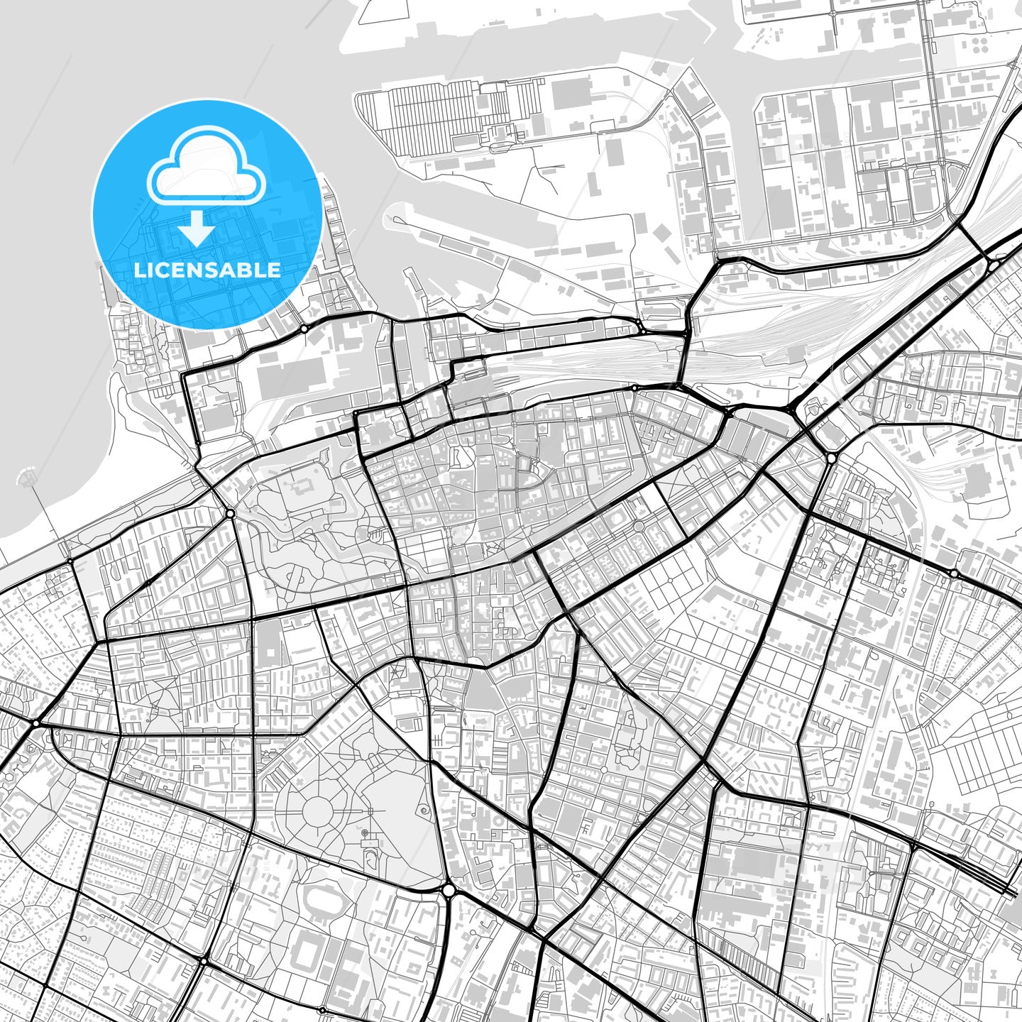 Downtown map of Malmö, Sweden