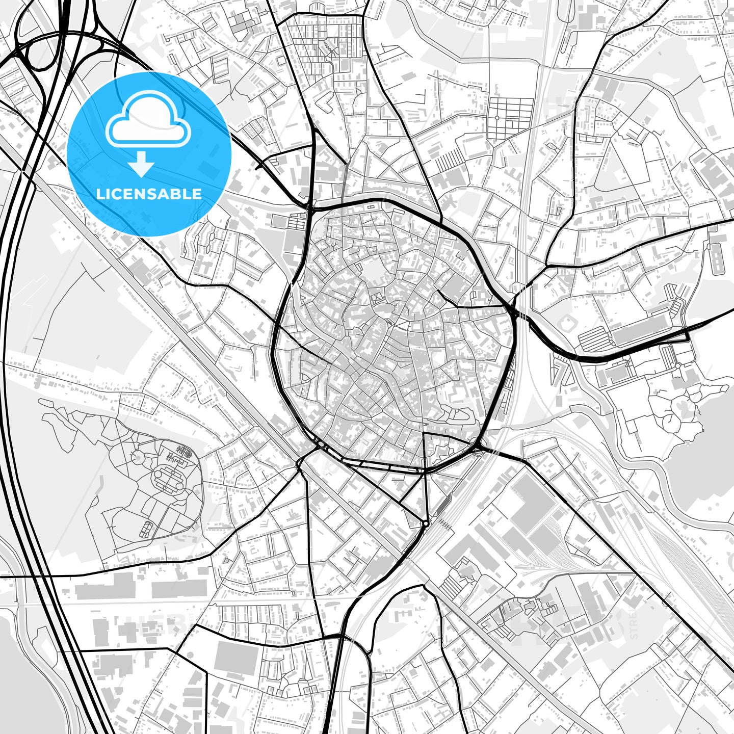 Downtown map of Mechelen, Belgium