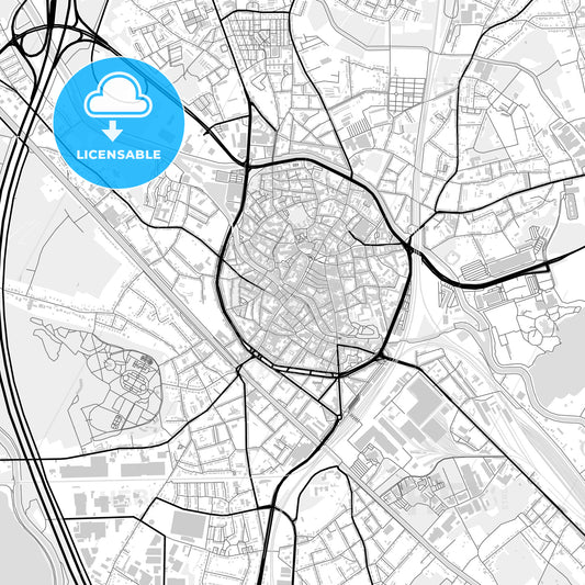 Downtown map of Mechelen, Belgium