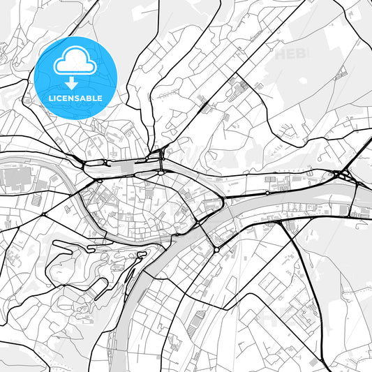Downtown map of Namur, Belgium