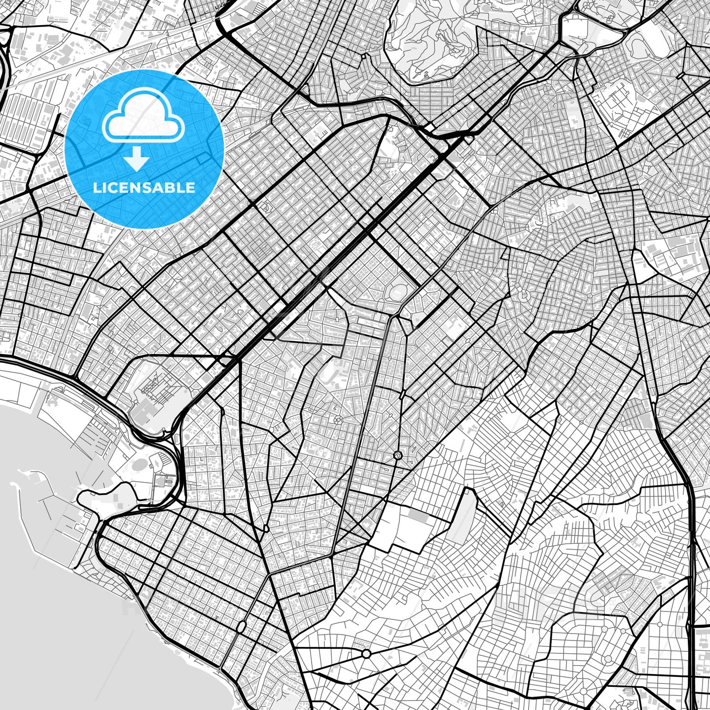 Downtown map of Nea Smyrni, Greece