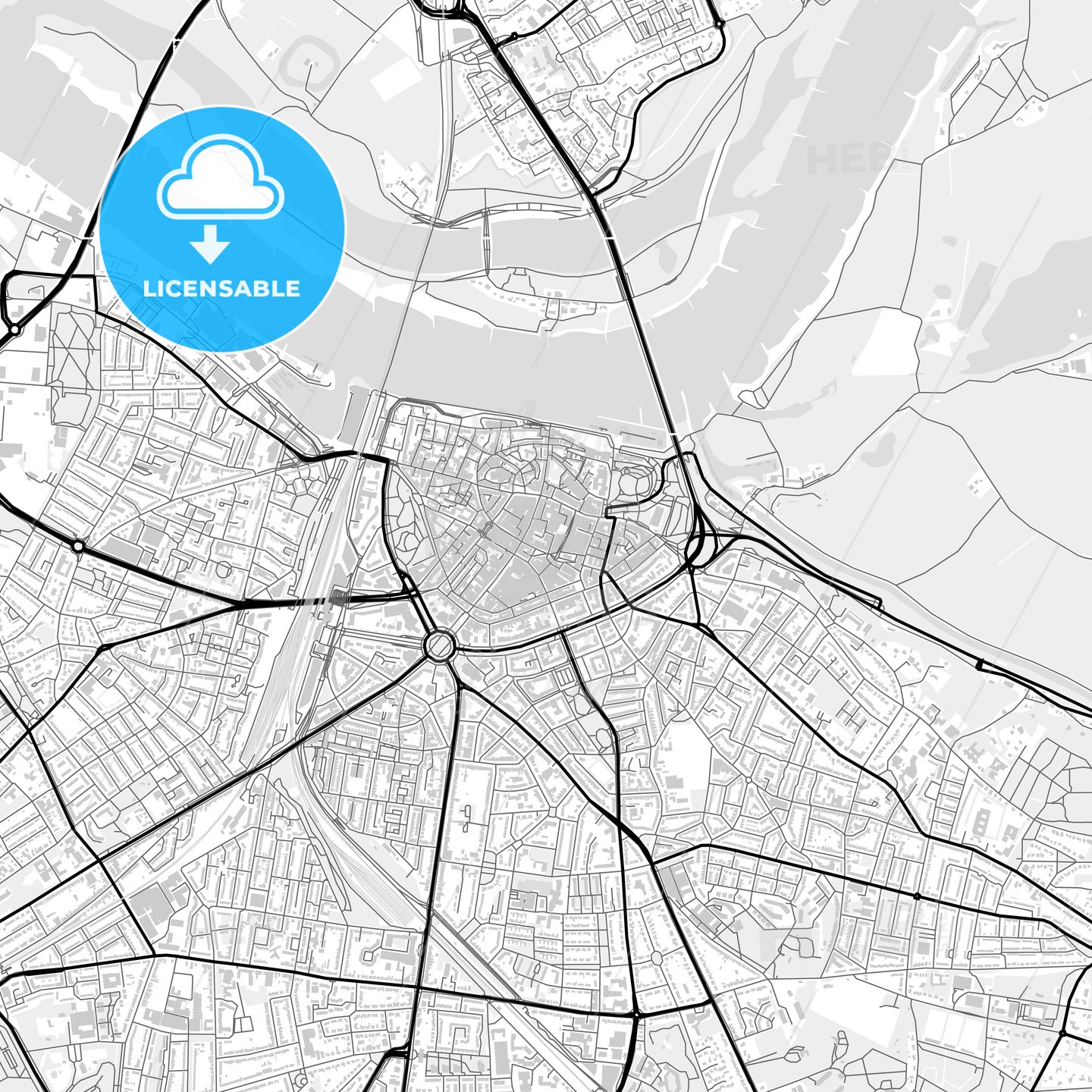 Downtown map of Nijmegen, Netherlands