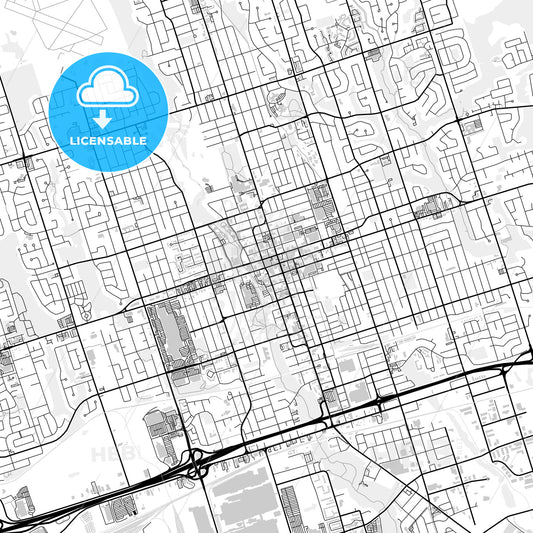 Downtown map of Oshawa , Canada