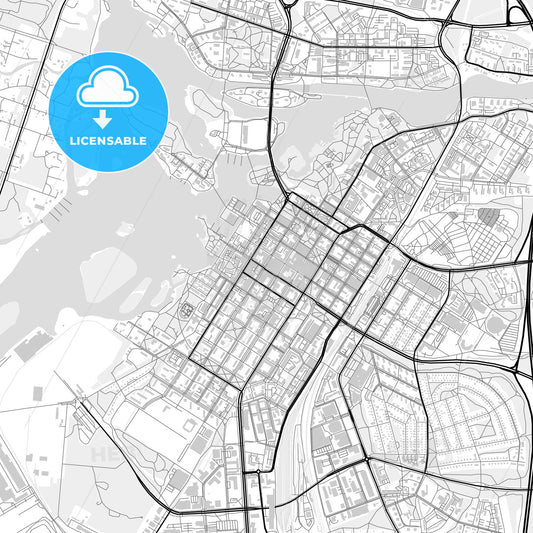 Downtown map of Oulu, Finland