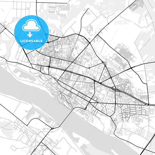 Downtown map of Płock, Poland