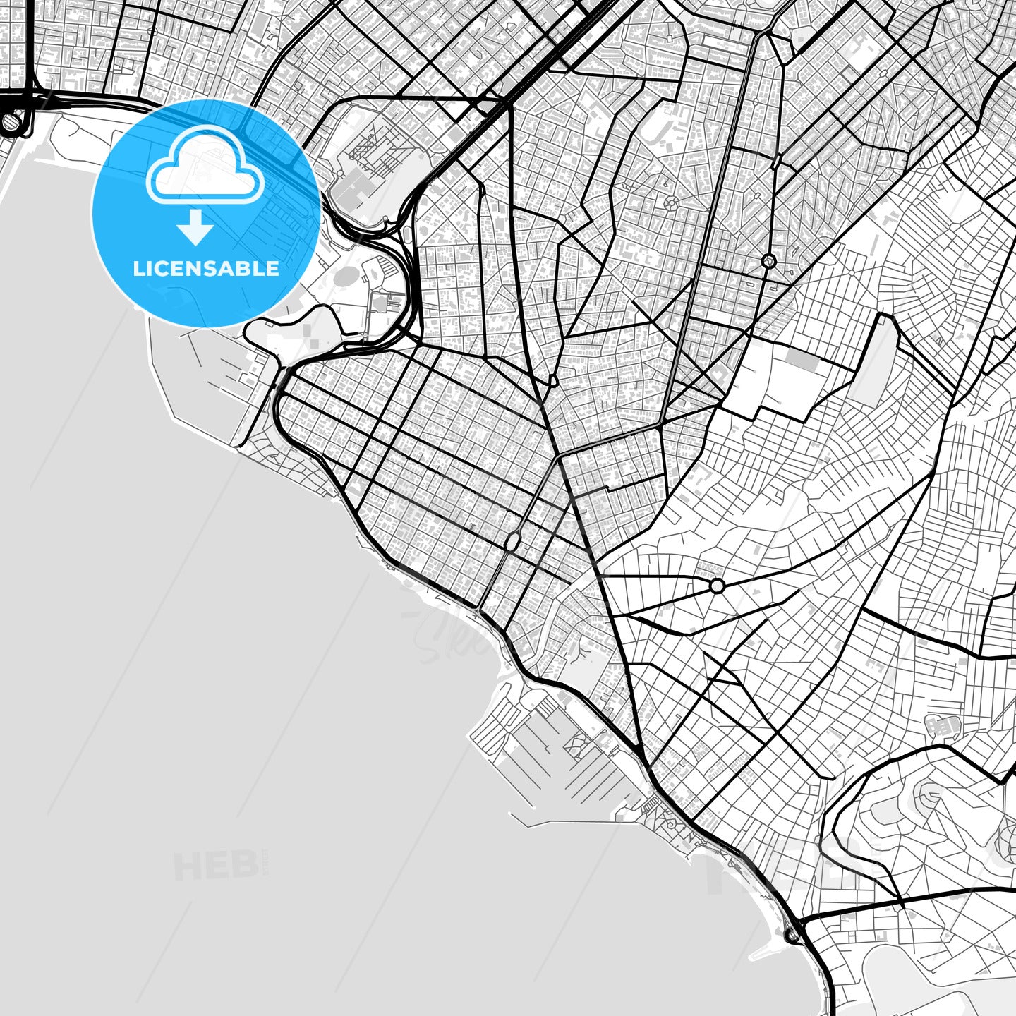 Downtown map of Palaio Faliro, Greece