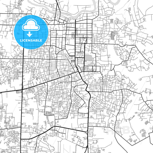 Downtown map of Pekanbaru, Riau, Indonesia