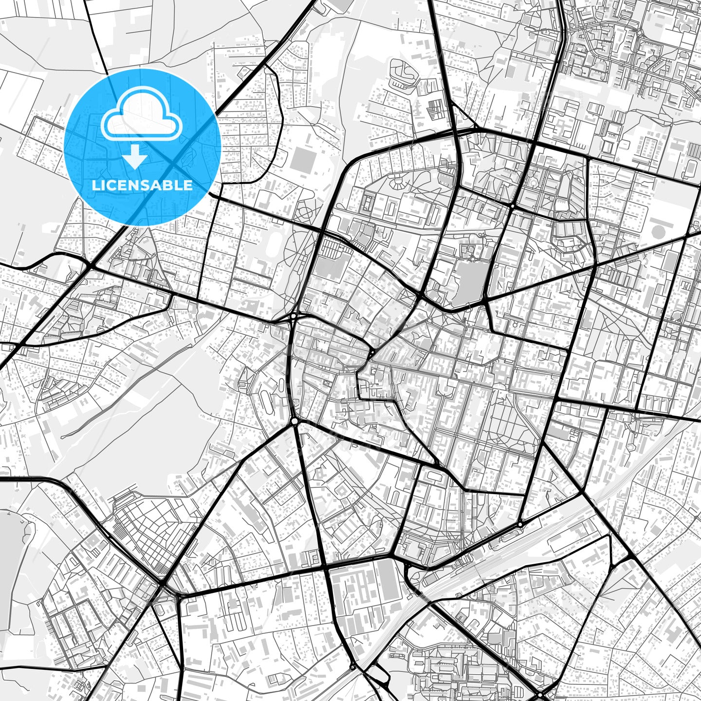 Downtown map of Radom, Poland