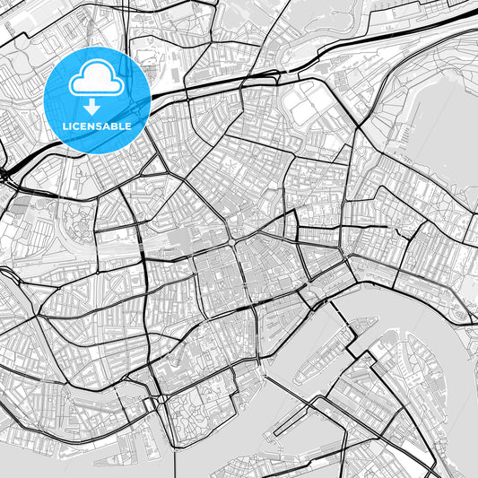Downtown map of Rotterdam, Netherlands