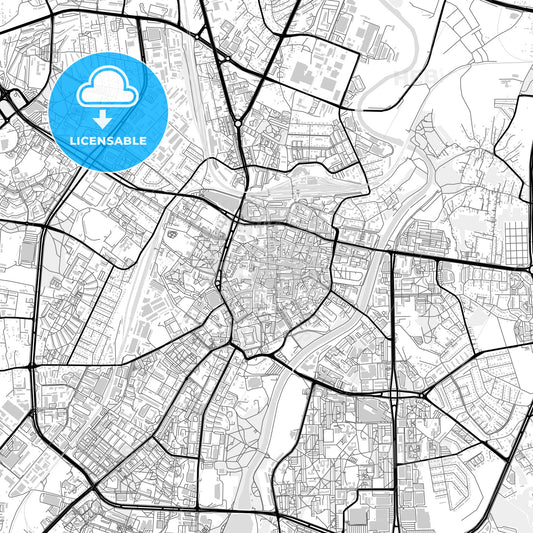 Downtown map of Rzeszów, Poland