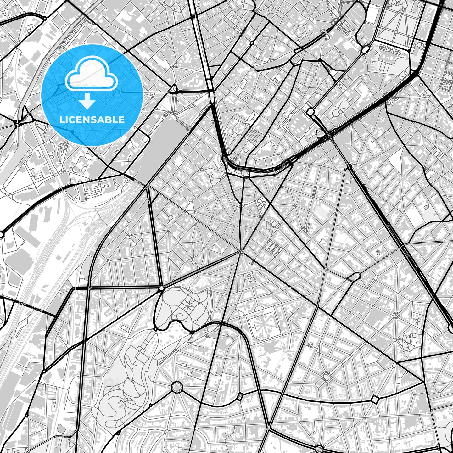 Downtown map of Saint-Gilles, Belgium