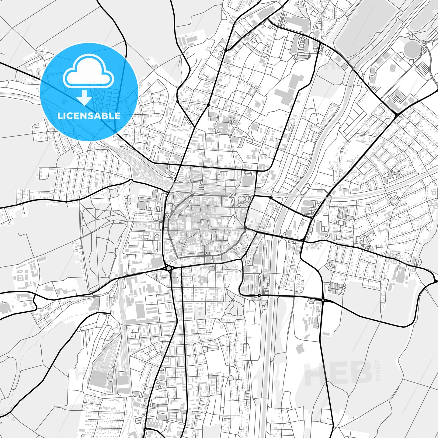 Downtown map of Sankt Pölten, Austria - HEBSTREITS