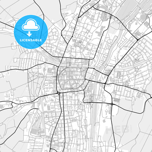 Downtown map of Sankt Pölten, Austria