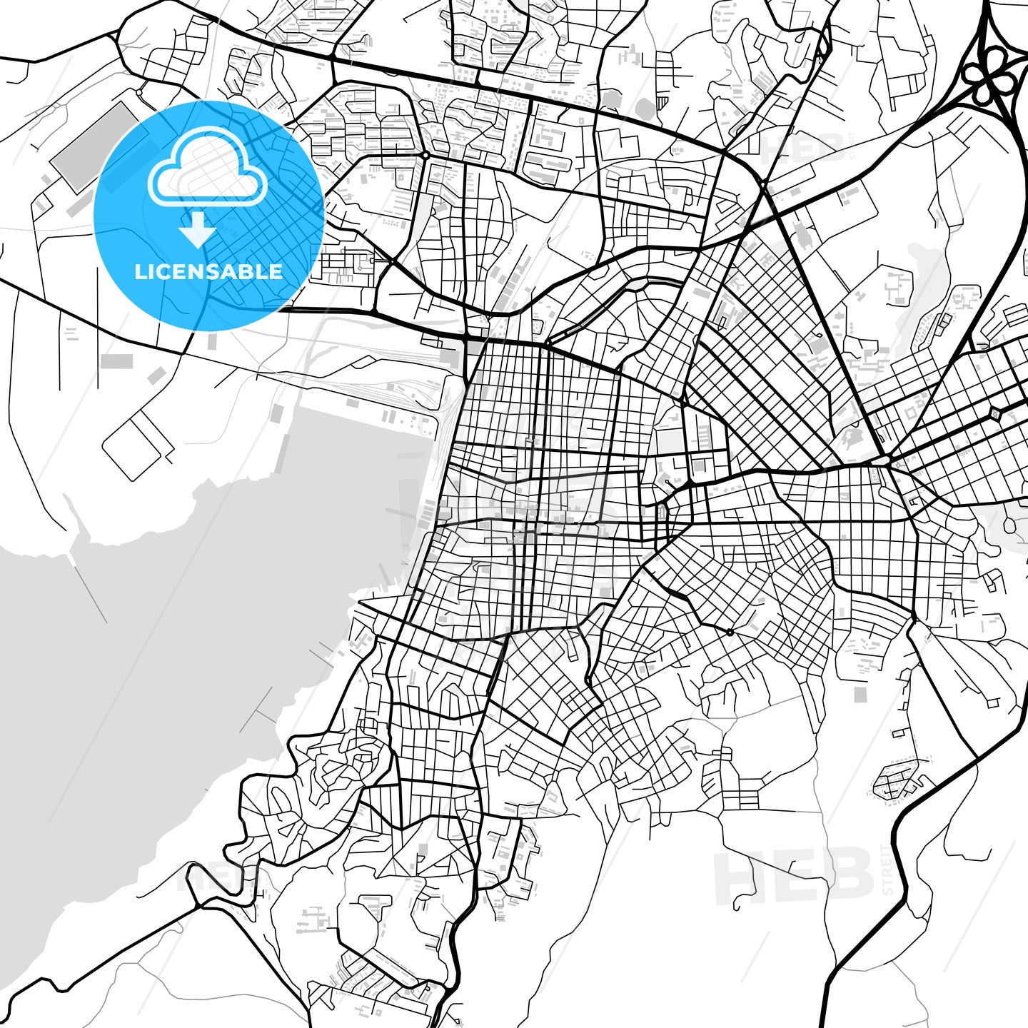 Downtown map of Santiago de Cuba