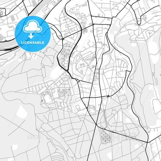 Downtown map of Seraing, Belgium