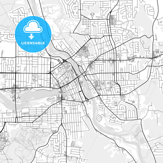 Downtown map of Sherbrooke , Canada