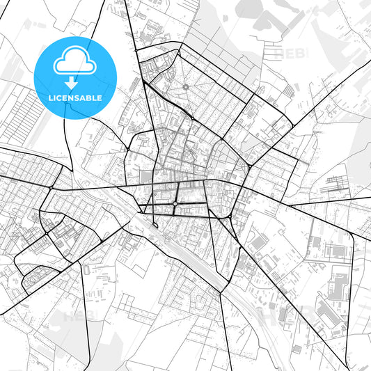 Downtown map of Siedlce, Poland