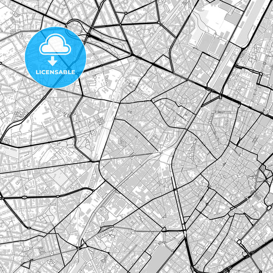 Downtown map of Sint-Jans-Molenbeek, Belgium