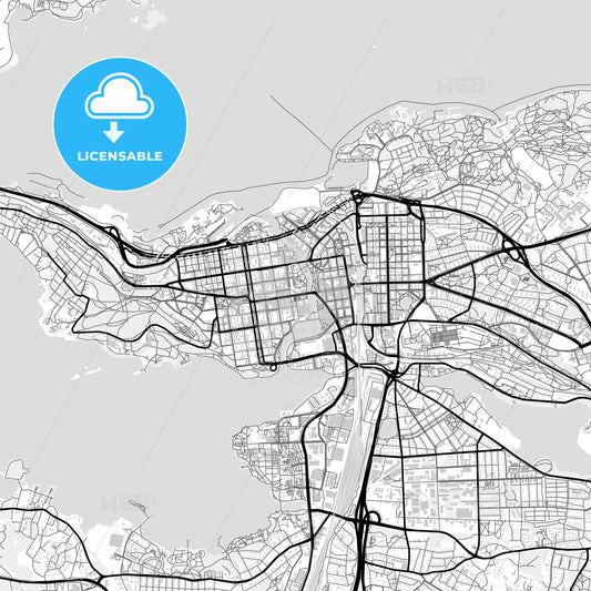 Downtown map of Tampere, Finland