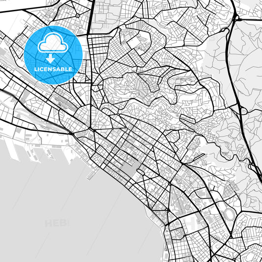 Downtown map of  Thessaloniki, Greece