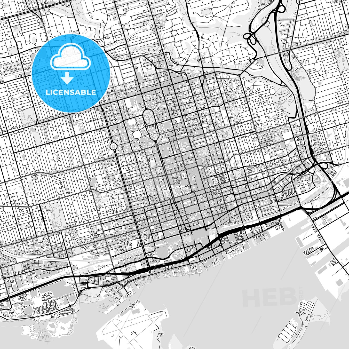 Downtown map of Toronto, Canada