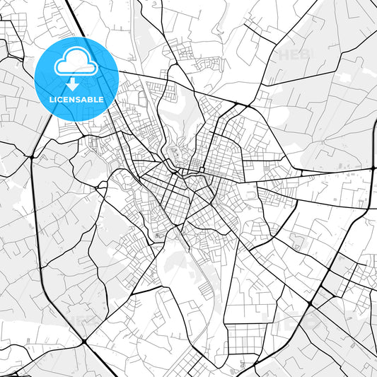 Downtown map of Trikala, Greece