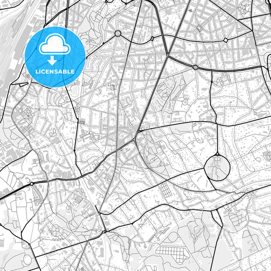 Downtown map of Uccle, Belgium