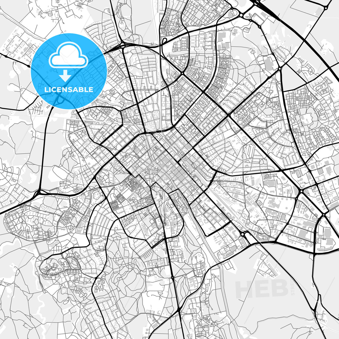 Downtown Map Of Uppsala, Sweden - Hebstreits