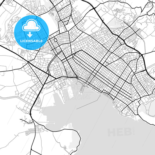 Downtown map of Volos, Greece