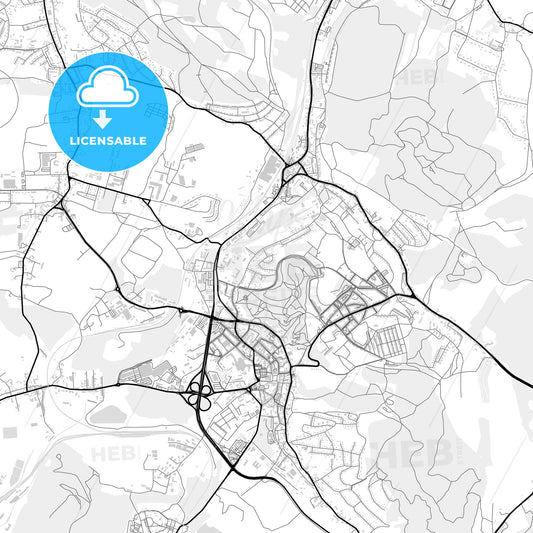 Downtown map of Wałbrzych, Poland