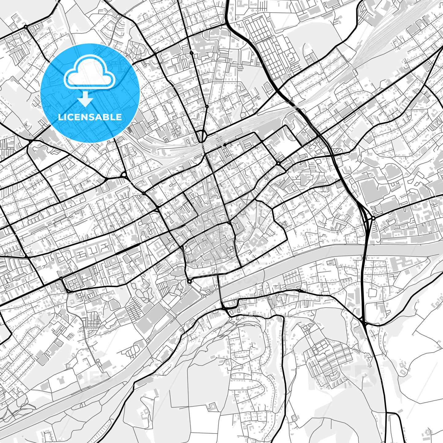 Downtown map of Wels, Austria