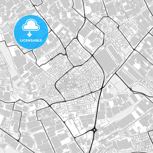 Downtown map of Westland, Netherlands