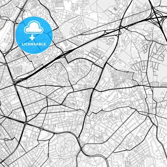 Downtown map of Woluwe-Saint-Lambert, Belgium